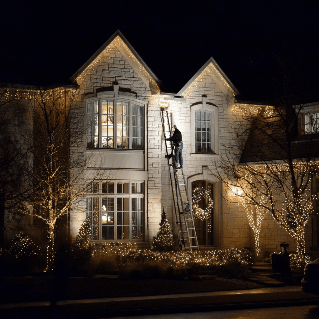 Holiday lighting installation process