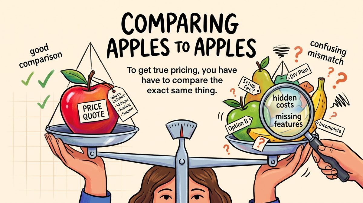Illustrative visual for Why Website Pricing Is So Hard to Compare